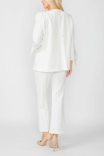 Off White Jacket With Knotted Sleeves